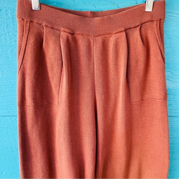 RIBBED SWEATER LAGENLOOK BARREL PANTS WITH POCKETS SIZE XL RUST - Picture 2 of 5